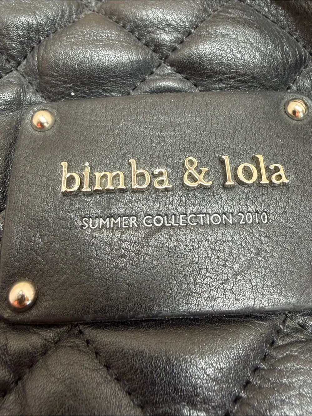 Bimba y Lola Summer 2010 Black Quilted Leather Drawstring Bucket Shoulder Bag - Picture 11 of 13